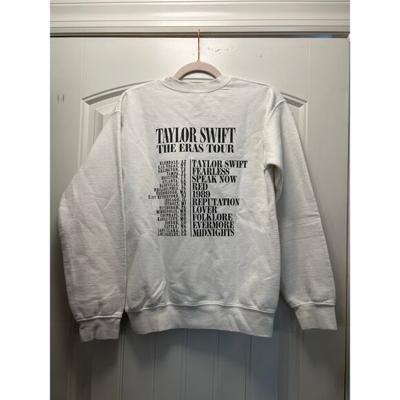 Gildan Taylor Swift The Eras Tour Women Fleece‎ Pullover Sweatshirt Size S White - Picture 3 of 4
